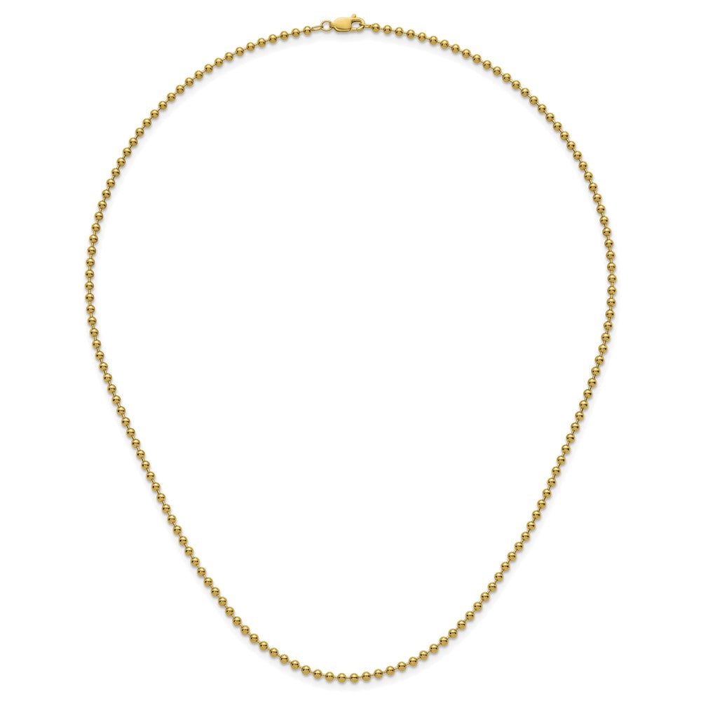 Alternate view of the 1/20 14K Gold Filled 2.5mm Solid Bead Chain Necklace, 20 Inch by The Black Bow Jewelry Co.