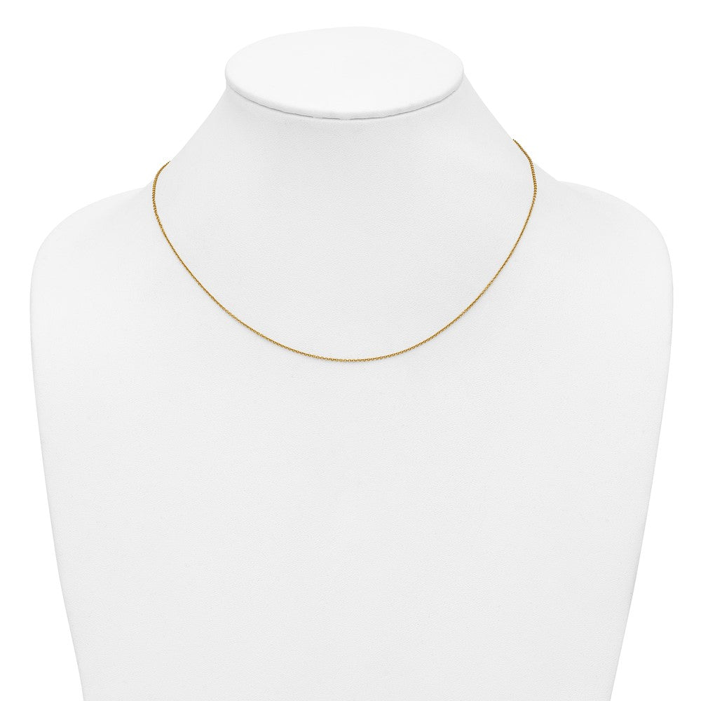 Alternate view of the 1/20 14K Gold Filled 1.15mm Solid Cable Chain Necklace, 18 Inch by The Black Bow Jewelry Co.