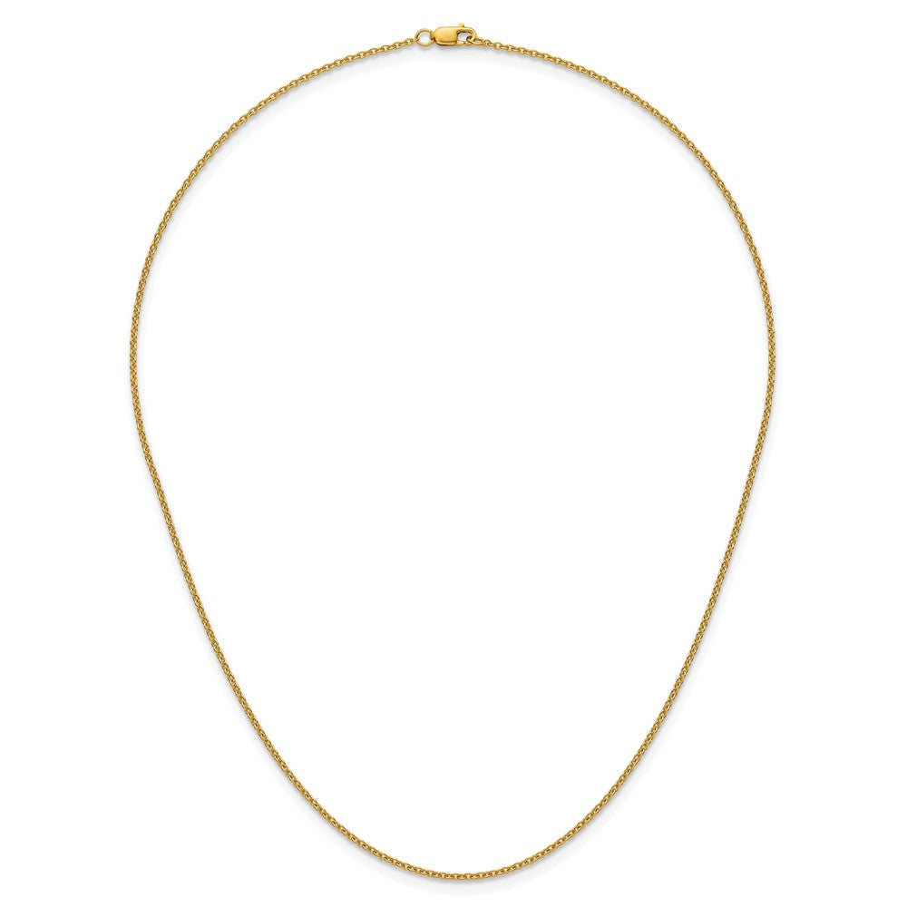 Alternate view of the 1/20 14K Gold Filled 1.6mm Solid Cable Chain Necklace, 16 Inch by The Black Bow Jewelry Co.