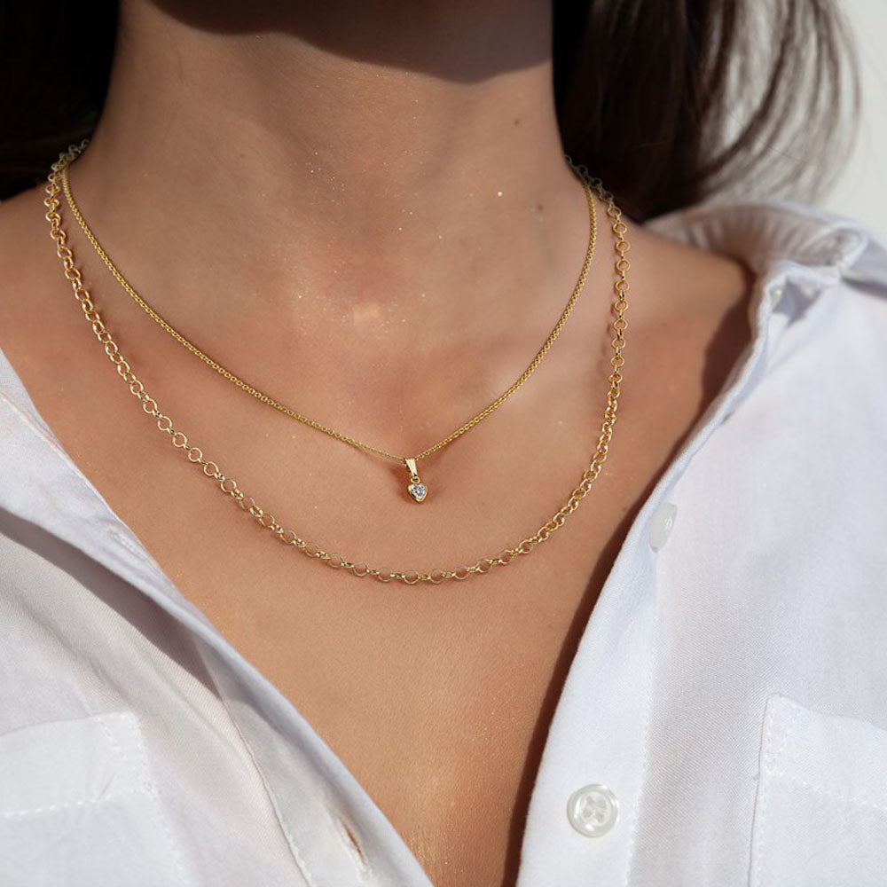 Alternate view of the 1/20 14K Gold Filled 1.6mm Solid Cable Chain Necklace, 16 Inch by The Black Bow Jewelry Co.