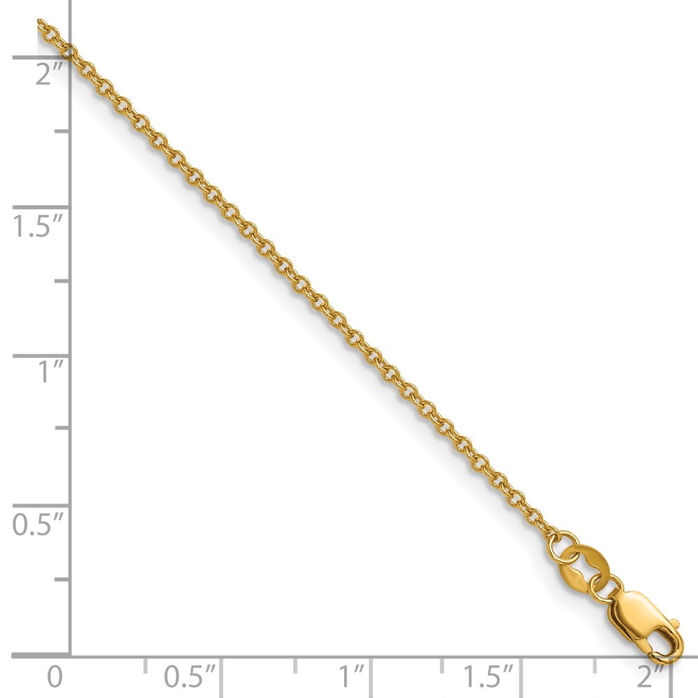 Alternate view of the 1/20 14K Gold Filled 1.6mm Solid Cable Chain Necklace, 16 Inch by The Black Bow Jewelry Co.