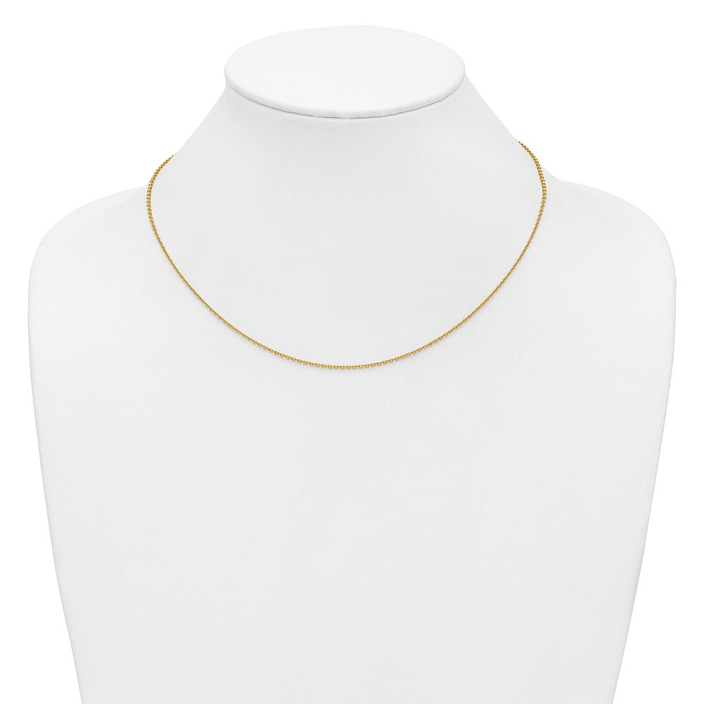 Alternate view of the 1/20 14K Gold Filled 1.6mm Solid Cable Chain Necklace, 18 Inch by The Black Bow Jewelry Co.