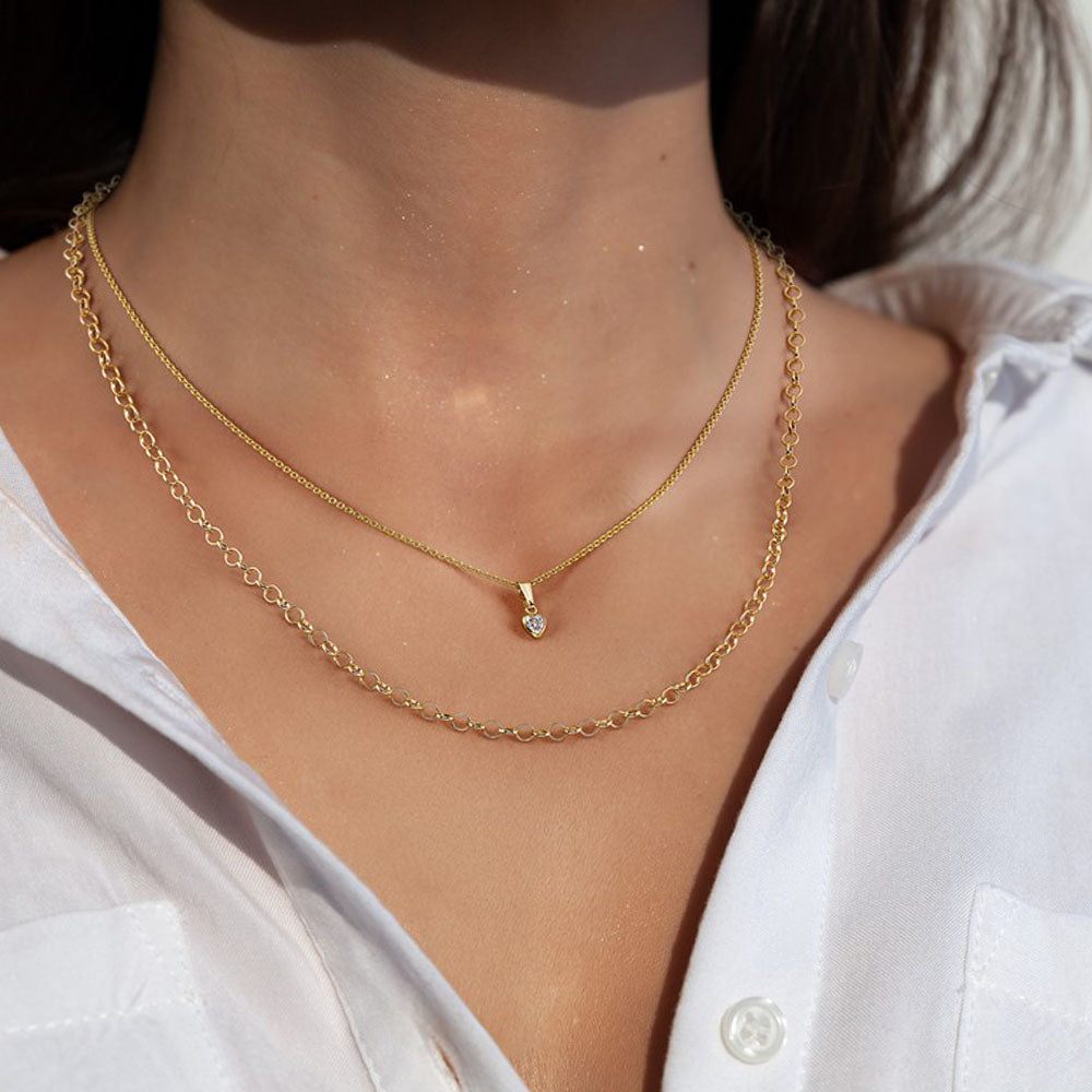 Alternate view of the 1/20 14K Gold Filled 1.6mm Solid Cable Chain Necklace, 18 Inch by The Black Bow Jewelry Co.