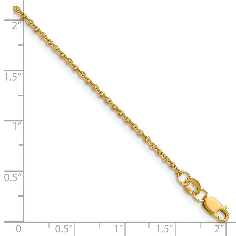 Alternate view of the 1/20 14K Gold Filled 1.7mm Solid Cable Chain Necklace, 16 Inch by The Black Bow Jewelry Co.