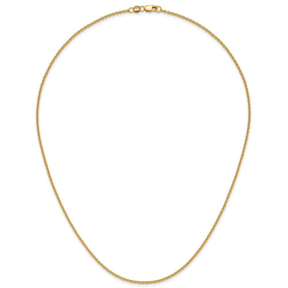 Alternate view of the 1/20 14K Gold Filled 1.7mm Solid Cable Chain Necklace, 18 Inch by The Black Bow Jewelry Co.