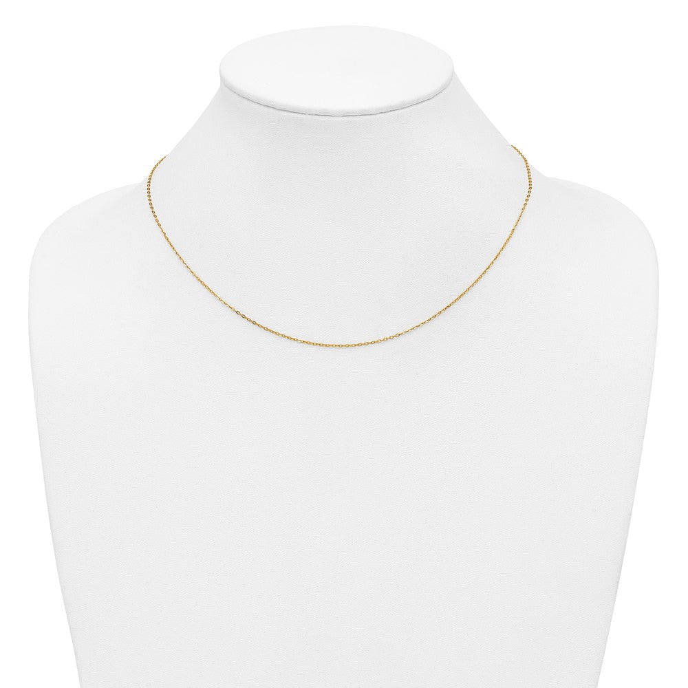 Alternate view of the 1/20 14K Gold Filled 1.2mm Solid Flat Cable Chain Necklace, 18 Inch by The Black Bow Jewelry Co.