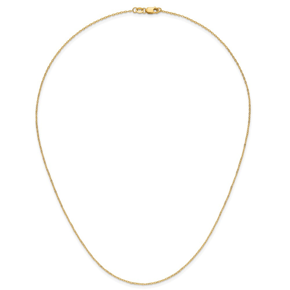 Alternate view of the 1/20 14K Gold Filled 1.2mm Solid Flat Cable Chain Necklace, 18 Inch by The Black Bow Jewelry Co.