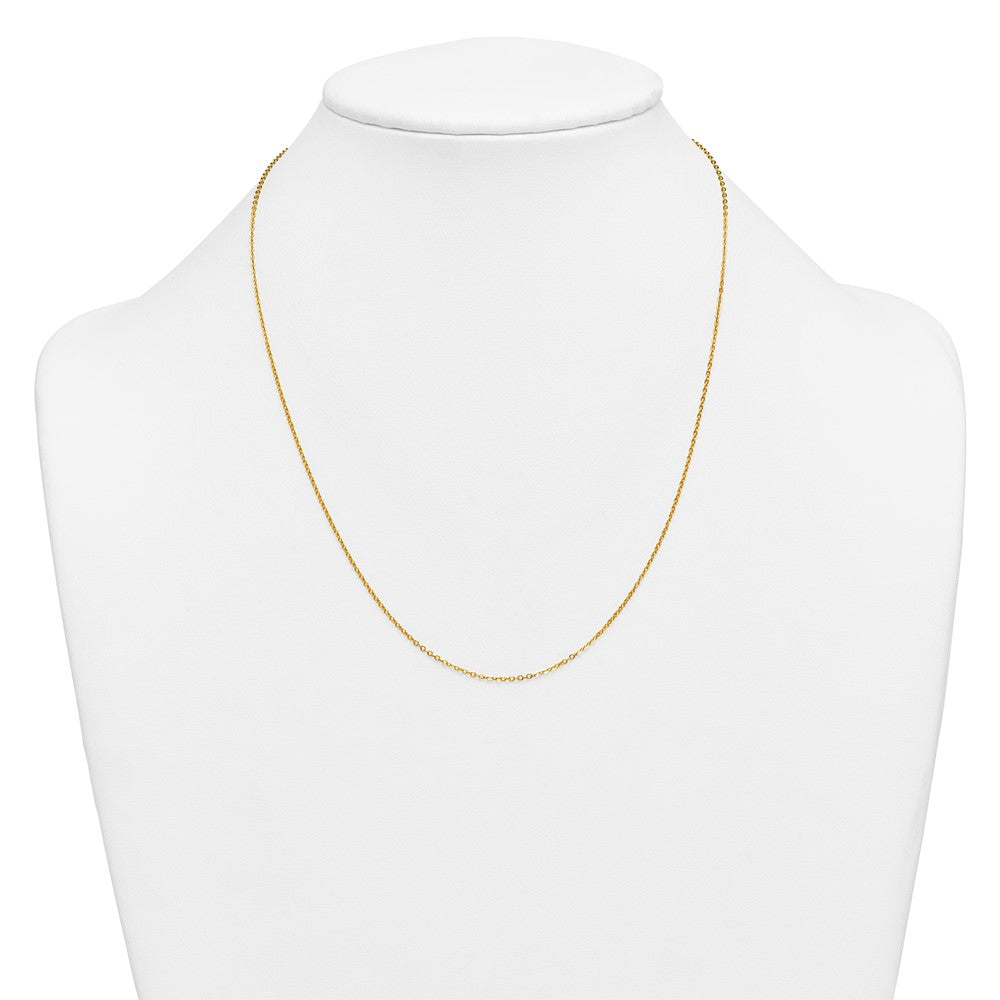 Alternate view of the 1/20 14K Gold Filled 1.2mm Solid Flat Cable Chain Necklace, 20 Inch by The Black Bow Jewelry Co.
