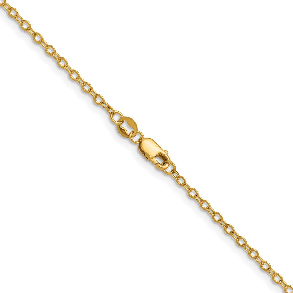 Alternate view of the 1/20 14K Gold Filled 2mm Solid Flat Cable Chain Necklace by The Black Bow Jewelry Co.