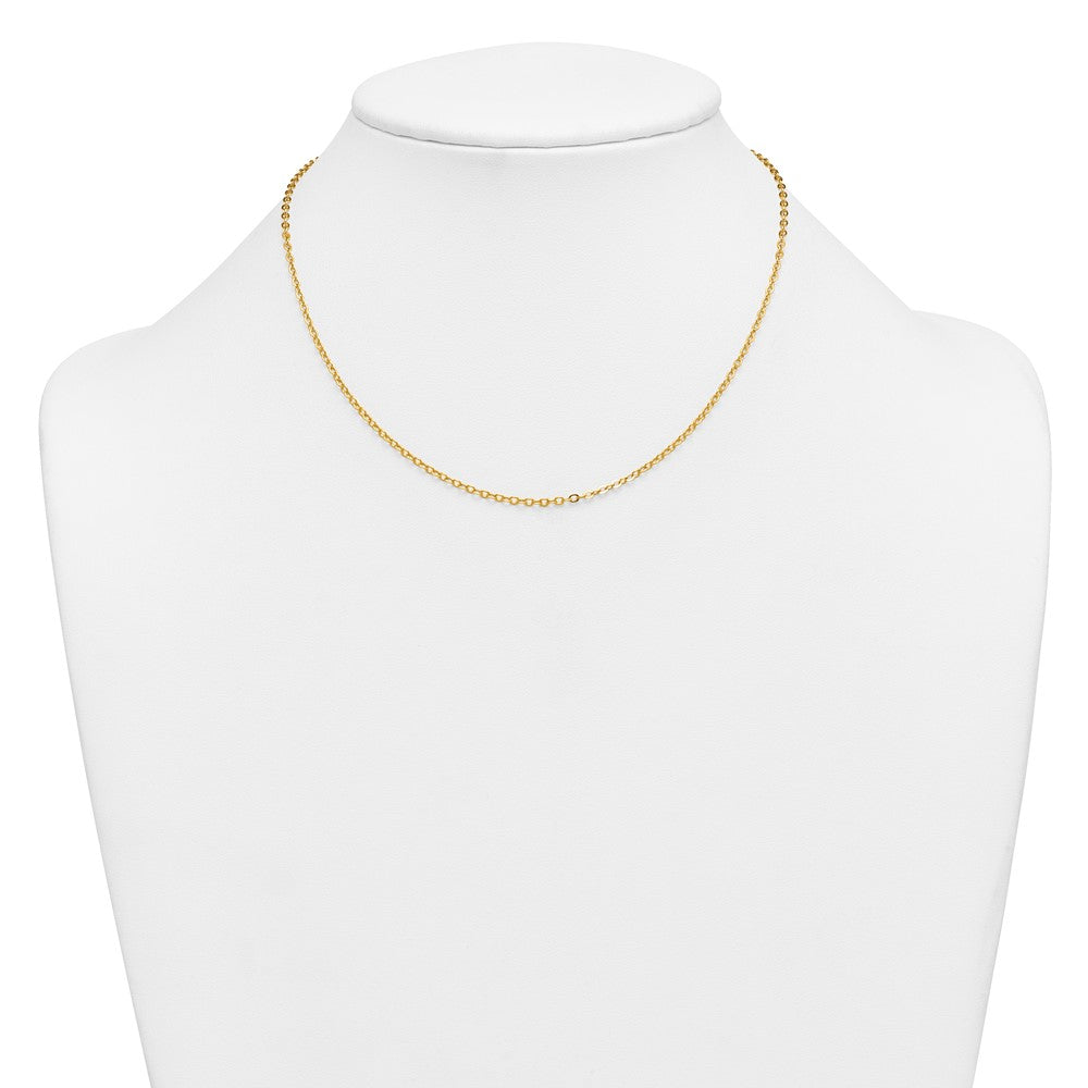 Alternate view of the 1/20 14K Gold Filled 2mm Solid Flat Cable Chain Necklace by The Black Bow Jewelry Co.