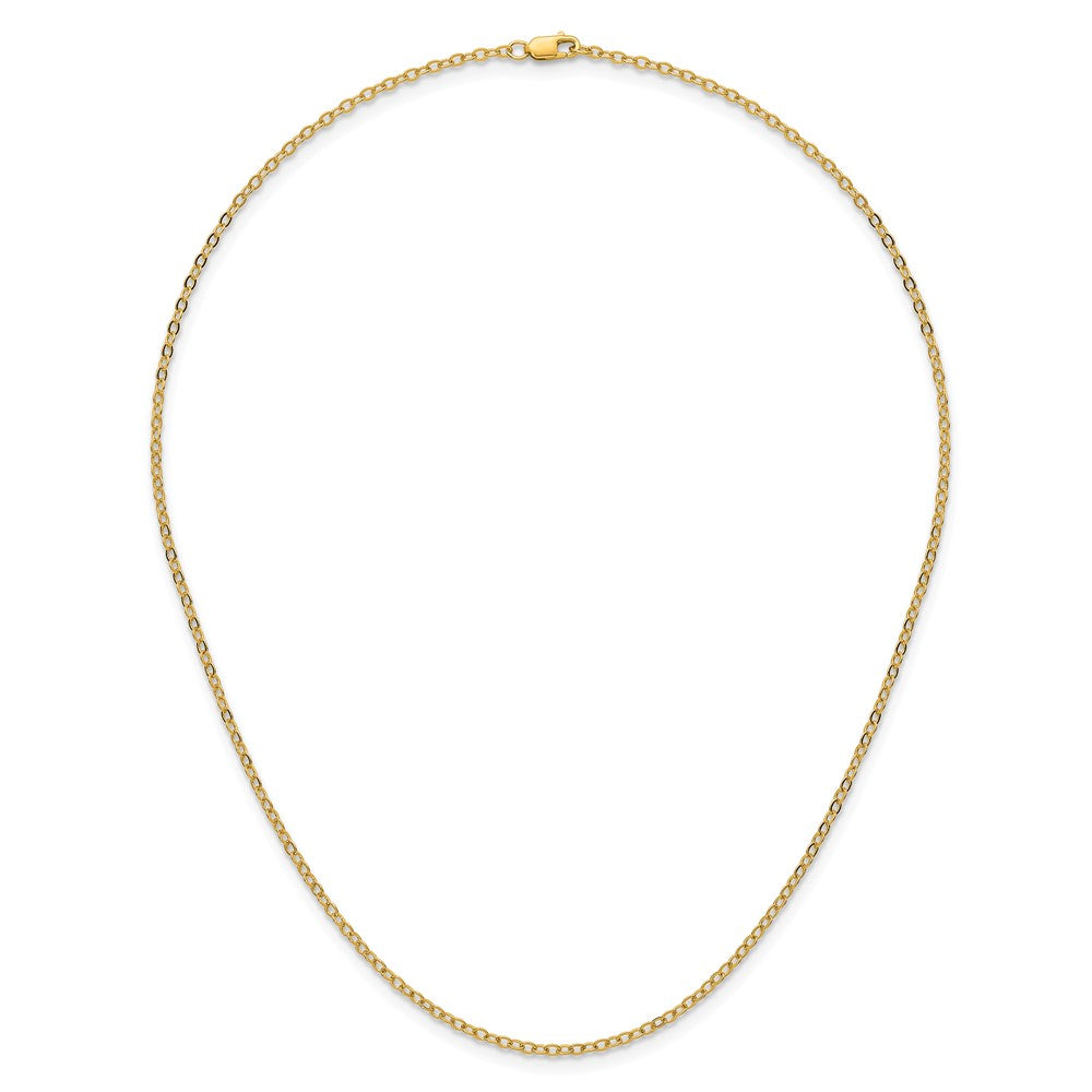 Alternate view of the 1/20 14K Gold Filled 2mm Solid Flat Cable Chain Necklace by The Black Bow Jewelry Co.