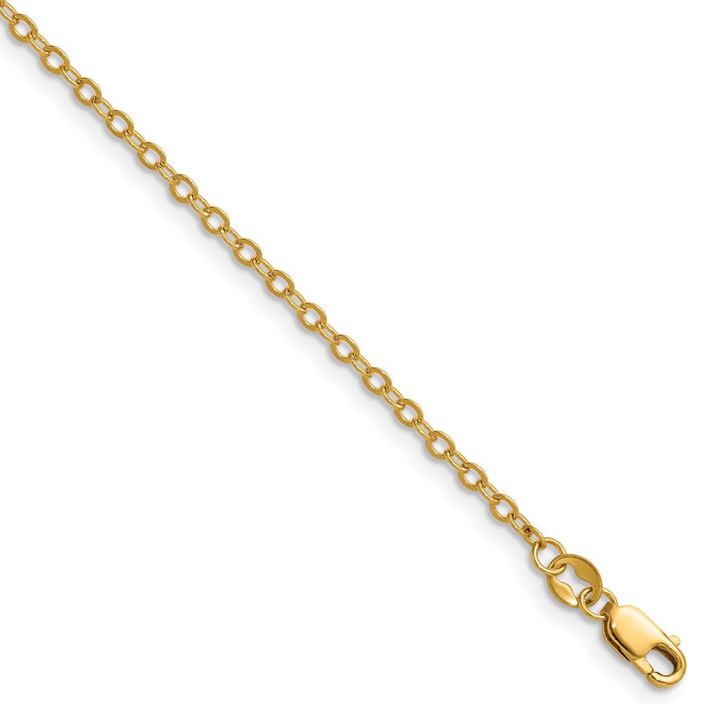 1/20 14K Gold Filled 2mm Solid Flat Cable Chain Necklace