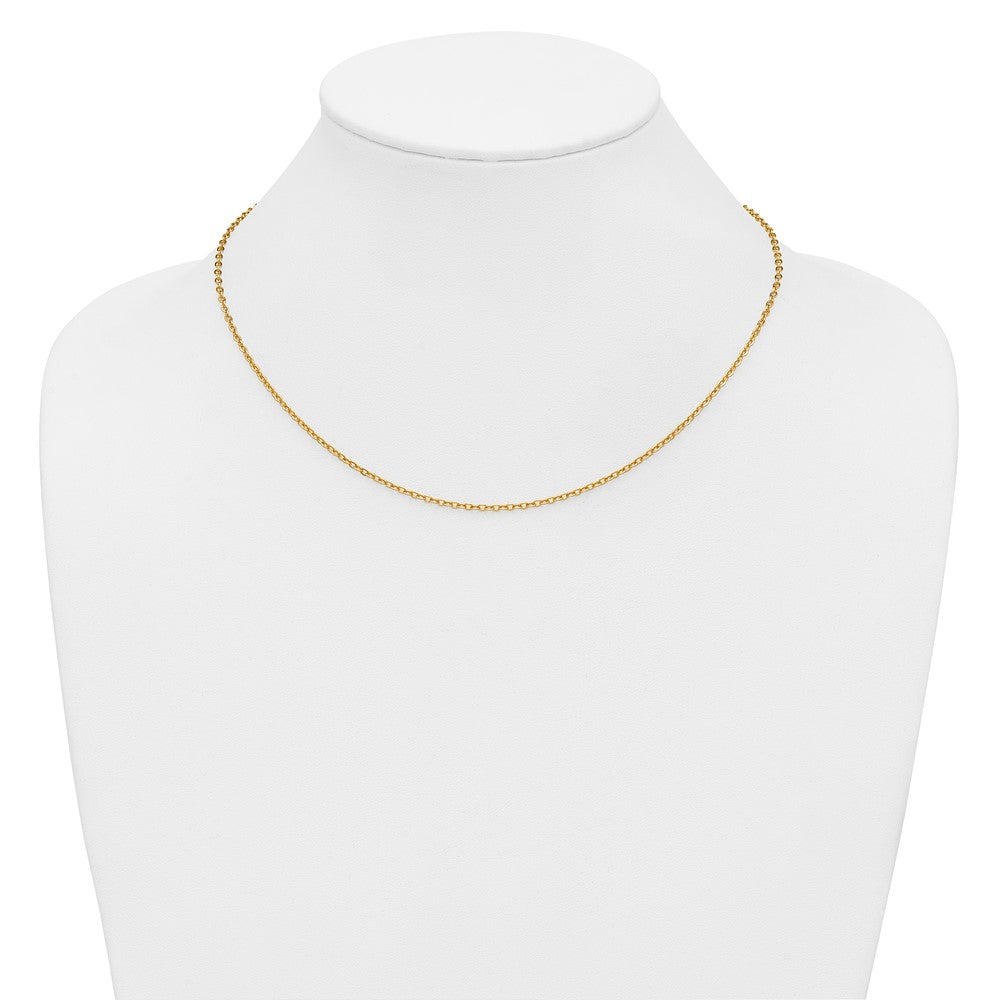 Alternate view of the 1/20 14K Gold Filled 2mm Solid Flat Cable Chain Necklace, 18 Inch by The Black Bow Jewelry Co.