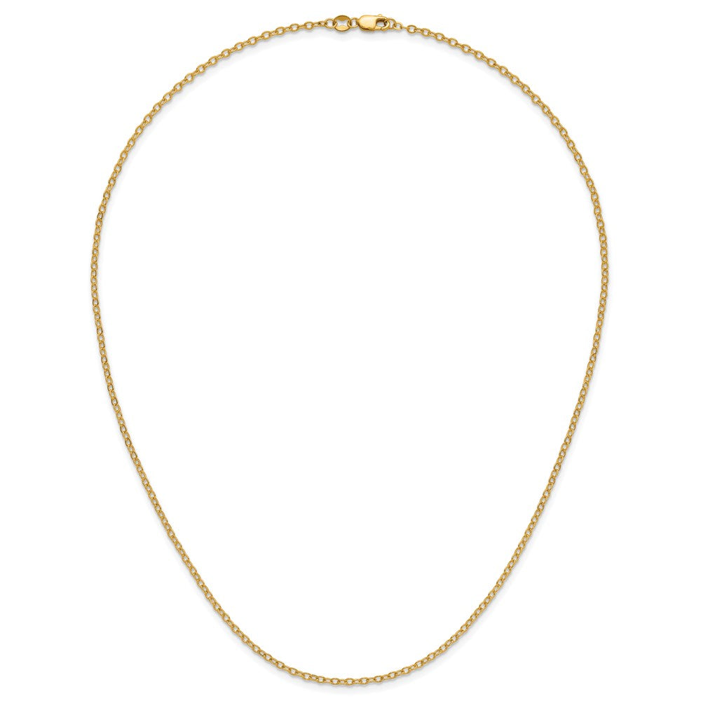 Alternate view of the 1/20 14K Gold Filled 2mm Solid Flat Cable Chain Necklace, 18 Inch by The Black Bow Jewelry Co.