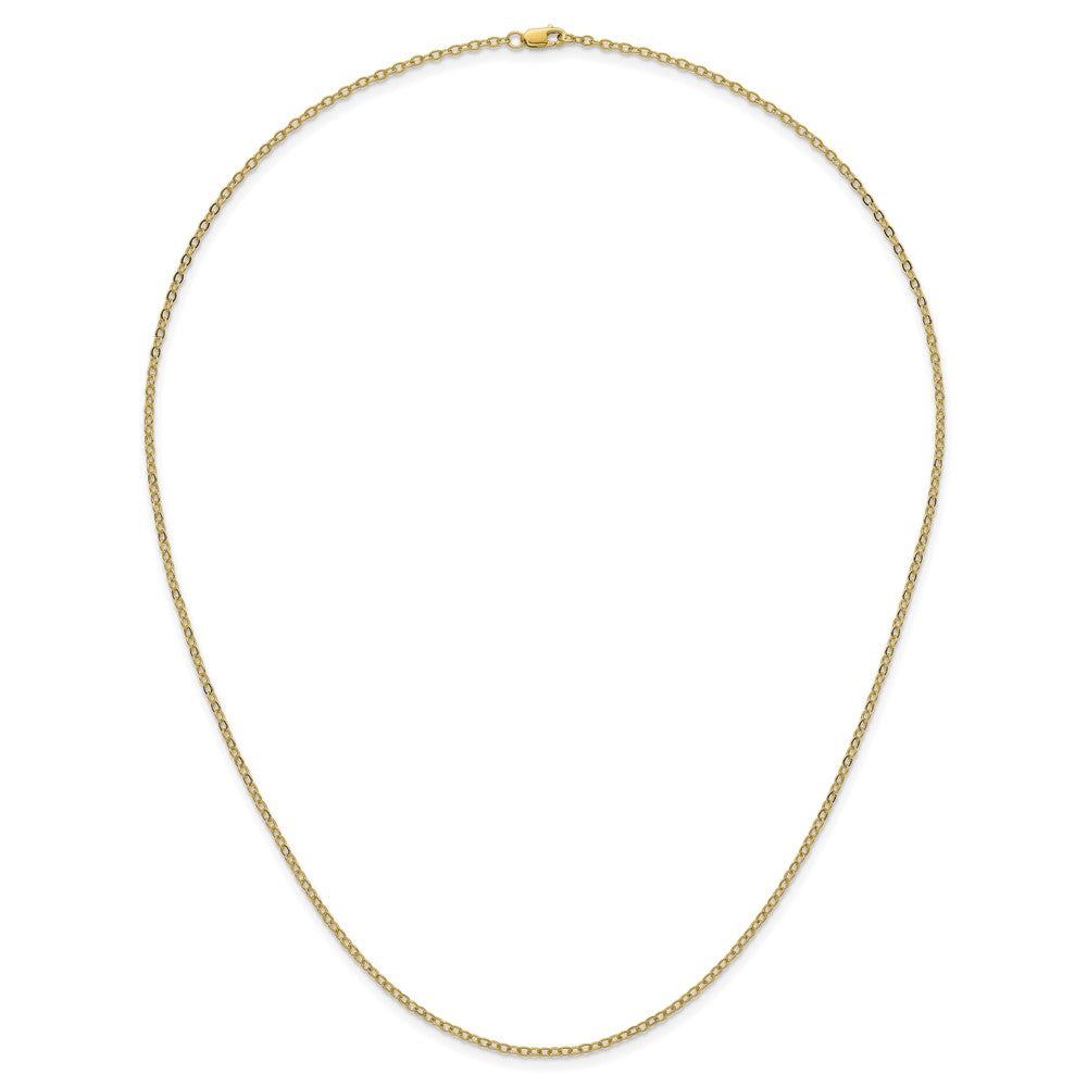 Alternate view of the 1/20 14K Gold Filled 2mm Solid Flat Cable Chain Necklace, 20 Inch by The Black Bow Jewelry Co.