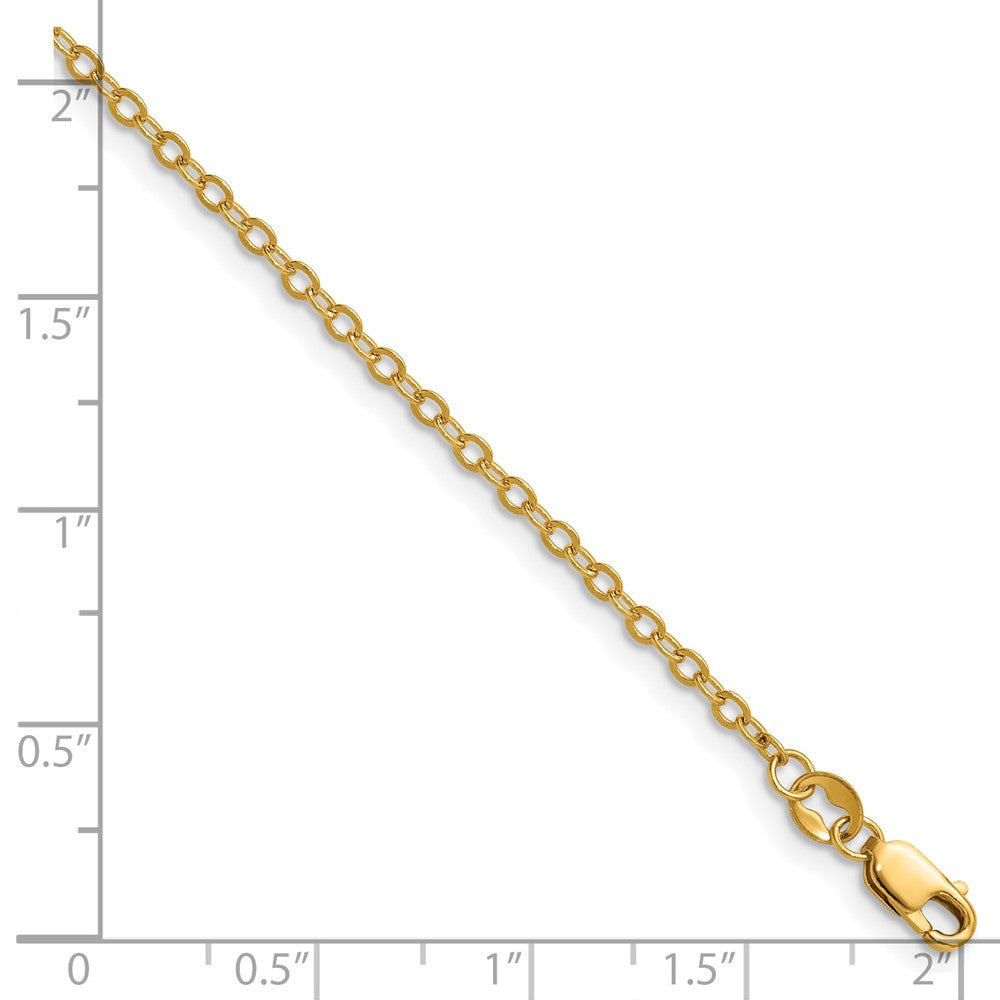 Alternate view of the 1/20 14K Gold Filled 2mm Solid Flat Cable Chain Necklace, 20 Inch by The Black Bow Jewelry Co.