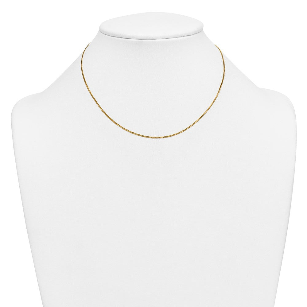 Alternate view of the 1/20 14K Gold Filled 1.25mm Solid Curb Chain Necklace by The Black Bow Jewelry Co.