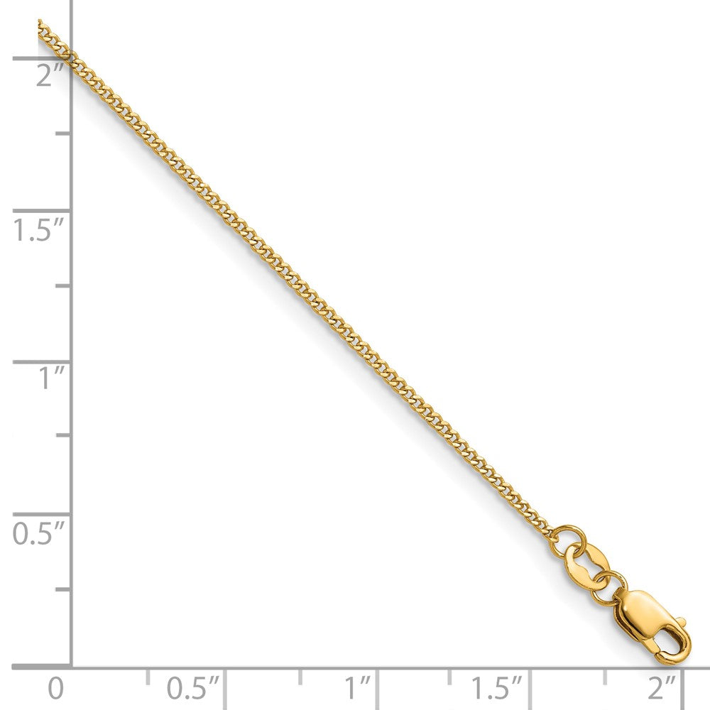 Alternate view of the 1/20 14K Gold Filled 1.25mm Solid Curb Chain Necklace by The Black Bow Jewelry Co.