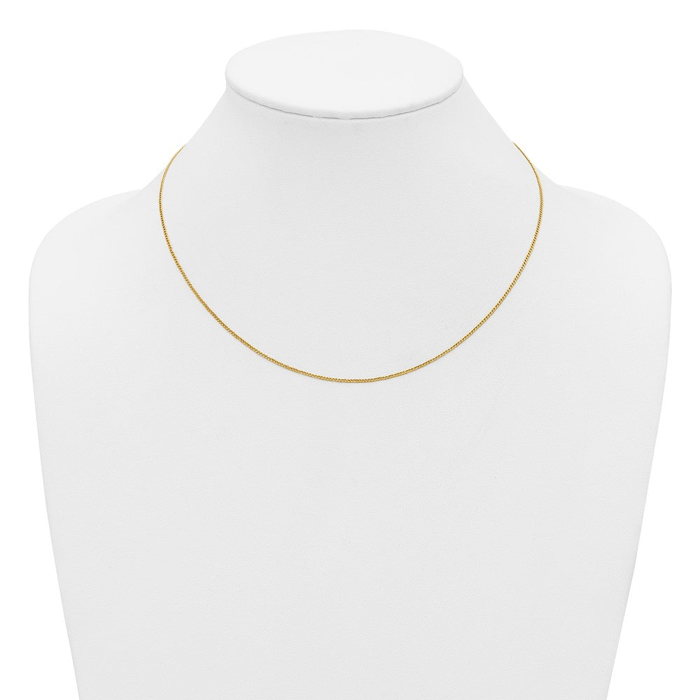 Alternate view of the 1/20 14K Gold Filled 1.25mm Solid Curb Chain Necklace, 18 Inch by The Black Bow Jewelry Co.