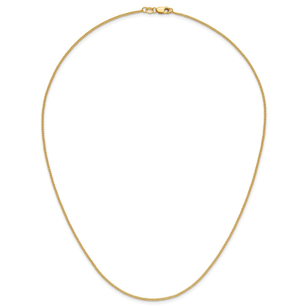 Alternate view of the 1/20 14K Gold Filled 1.25mm Solid Curb Chain Necklace, 18 Inch by The Black Bow Jewelry Co.