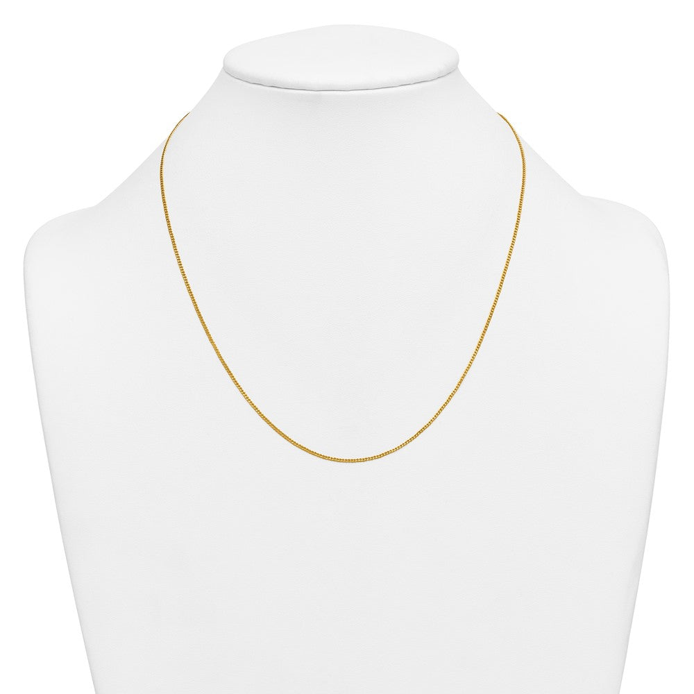 Alternate view of the 1/20 14K Gold Filled 1.25mm Solid Curb Chain Necklace, 20 Inch by The Black Bow Jewelry Co.