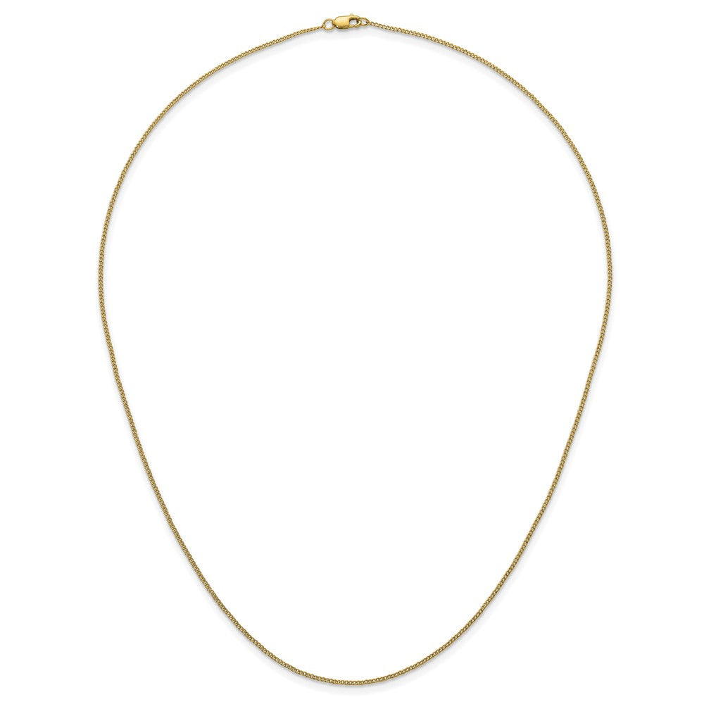 Alternate view of the 1/20 14K Gold Filled 1.25mm Solid Curb Chain Necklace, 20 Inch by The Black Bow Jewelry Co.