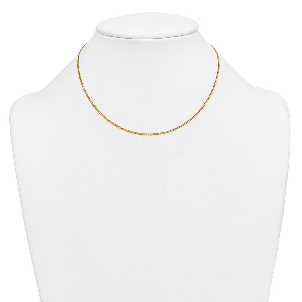 Alternate view of the 1/20 14K Gold Filled 1.5mm Solid Curb Chain Necklace, 16 Inch by The Black Bow Jewelry Co.