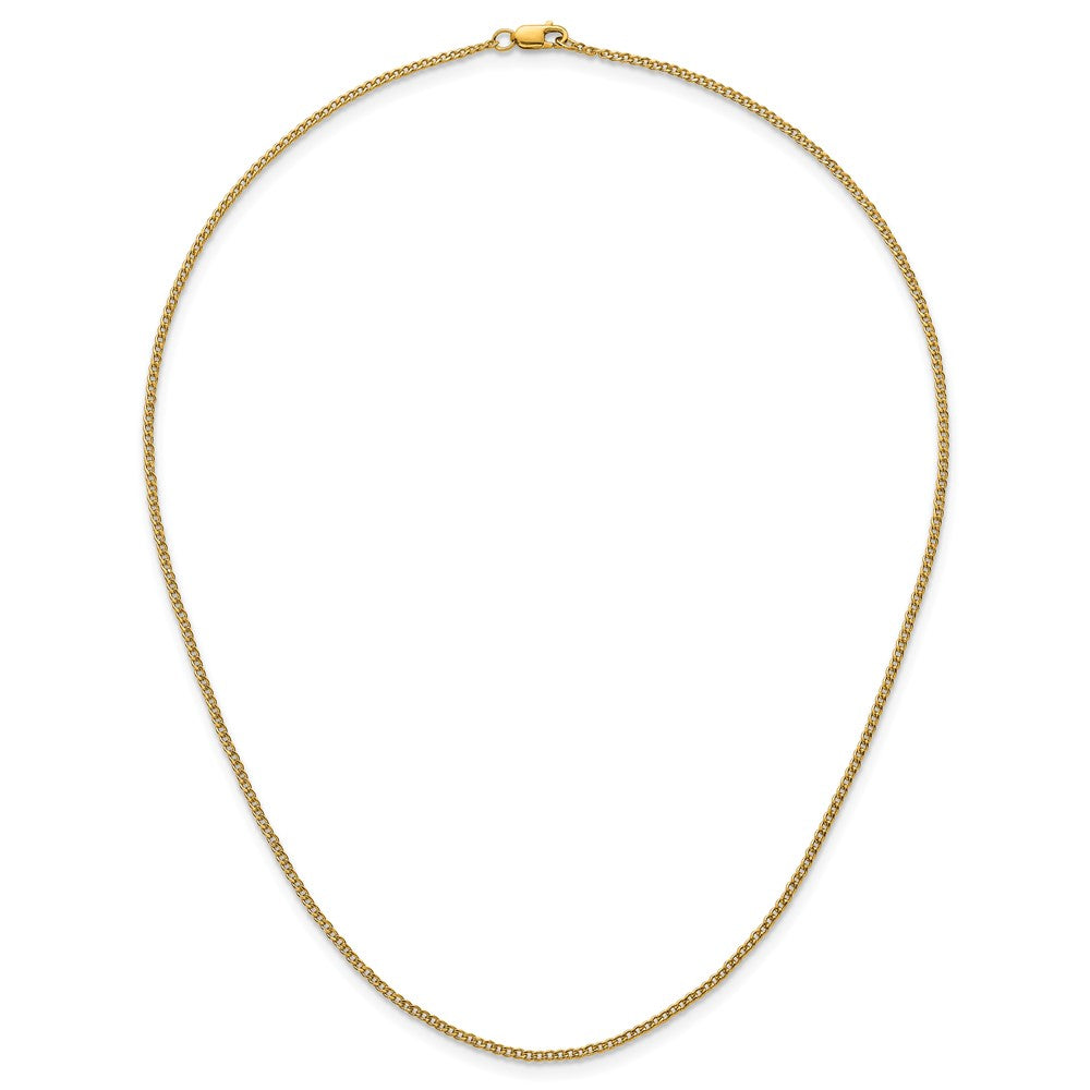Alternate view of the 1/20 14K Gold Filled 1.5mm Solid Curb Chain Necklace, 16 Inch by The Black Bow Jewelry Co.