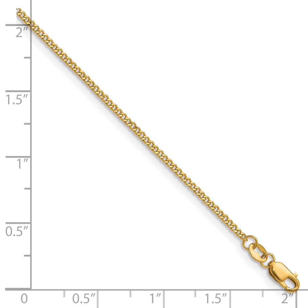Alternate view of the 1/20 14K Gold Filled 1.5mm Solid Curb Chain Necklace by The Black Bow Jewelry Co.
