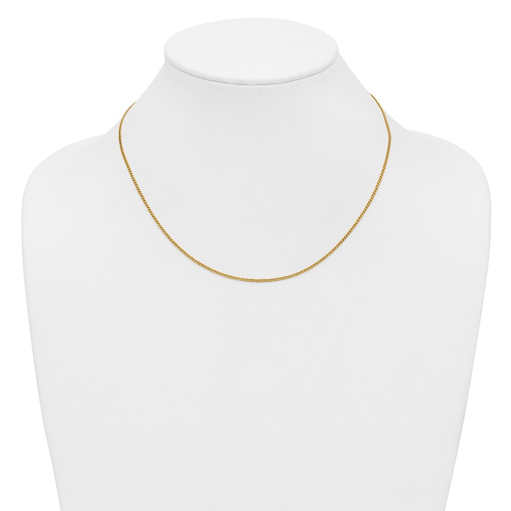 Alternate view of the 1/20 14K Gold Filled 1.5mm Solid Curb Chain Necklace, 18 Inch by The Black Bow Jewelry Co.