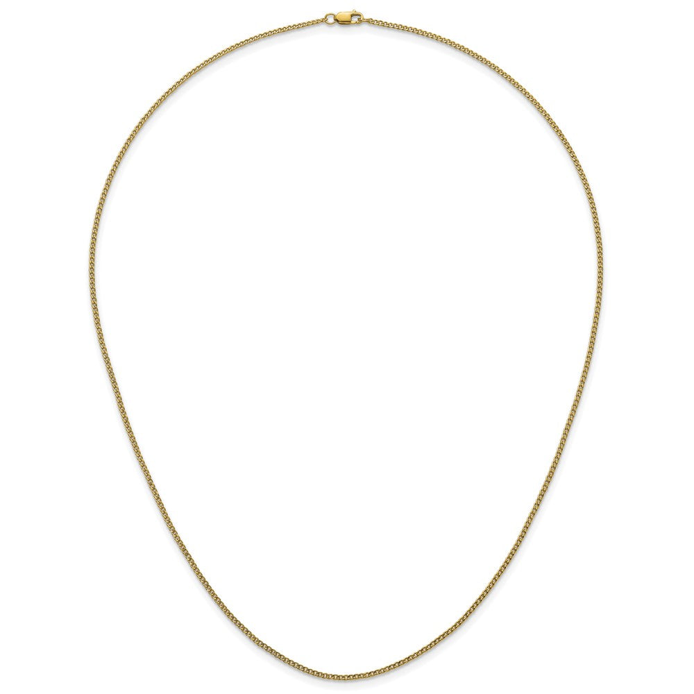 Alternate view of the 1/20 14K Gold Filled 1.5mm Solid Curb Chain Necklace, 20 Inch by The Black Bow Jewelry Co.
