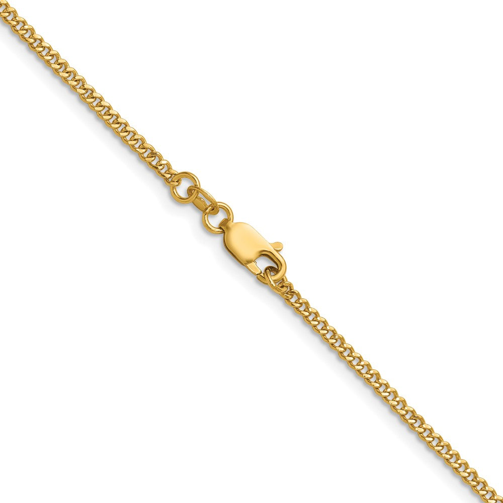 Alternate view of the 1/20 14K Gold Filled 2mm Solid Curb Chain Necklace by The Black Bow Jewelry Co.