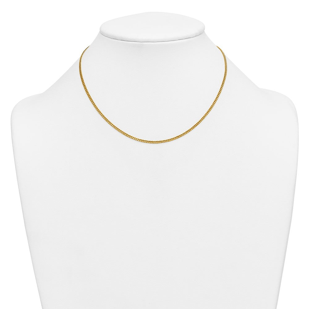 Alternate view of the 1/20 14K Gold Filled 2mm Solid Curb Chain Necklace by The Black Bow Jewelry Co.