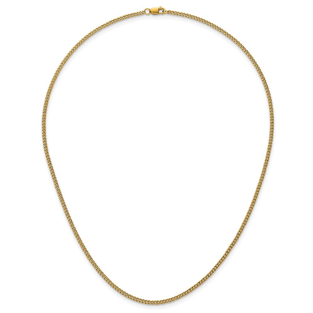 Alternate view of the 1/20 14K Gold Filled 2mm Solid Curb Chain Necklace, 16 Inch by The Black Bow Jewelry Co.