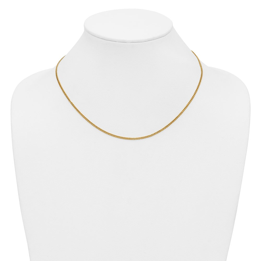 Alternate view of the 1/20 14K Gold Filled 2mm Solid Curb Chain Necklace, 18 Inch by The Black Bow Jewelry Co.