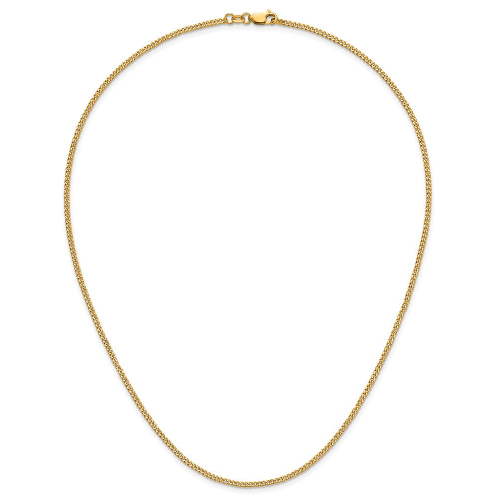 Alternate view of the 1/20 14K Gold Filled 2mm Solid Curb Chain Necklace, 18 Inch by The Black Bow Jewelry Co.