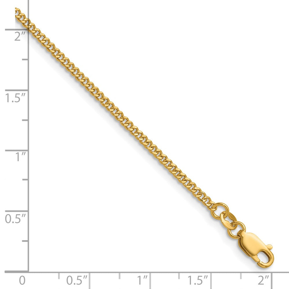 Alternate view of the 1/20 14K Gold Filled 2mm Solid Curb Chain Necklace, 18 Inch by The Black Bow Jewelry Co.