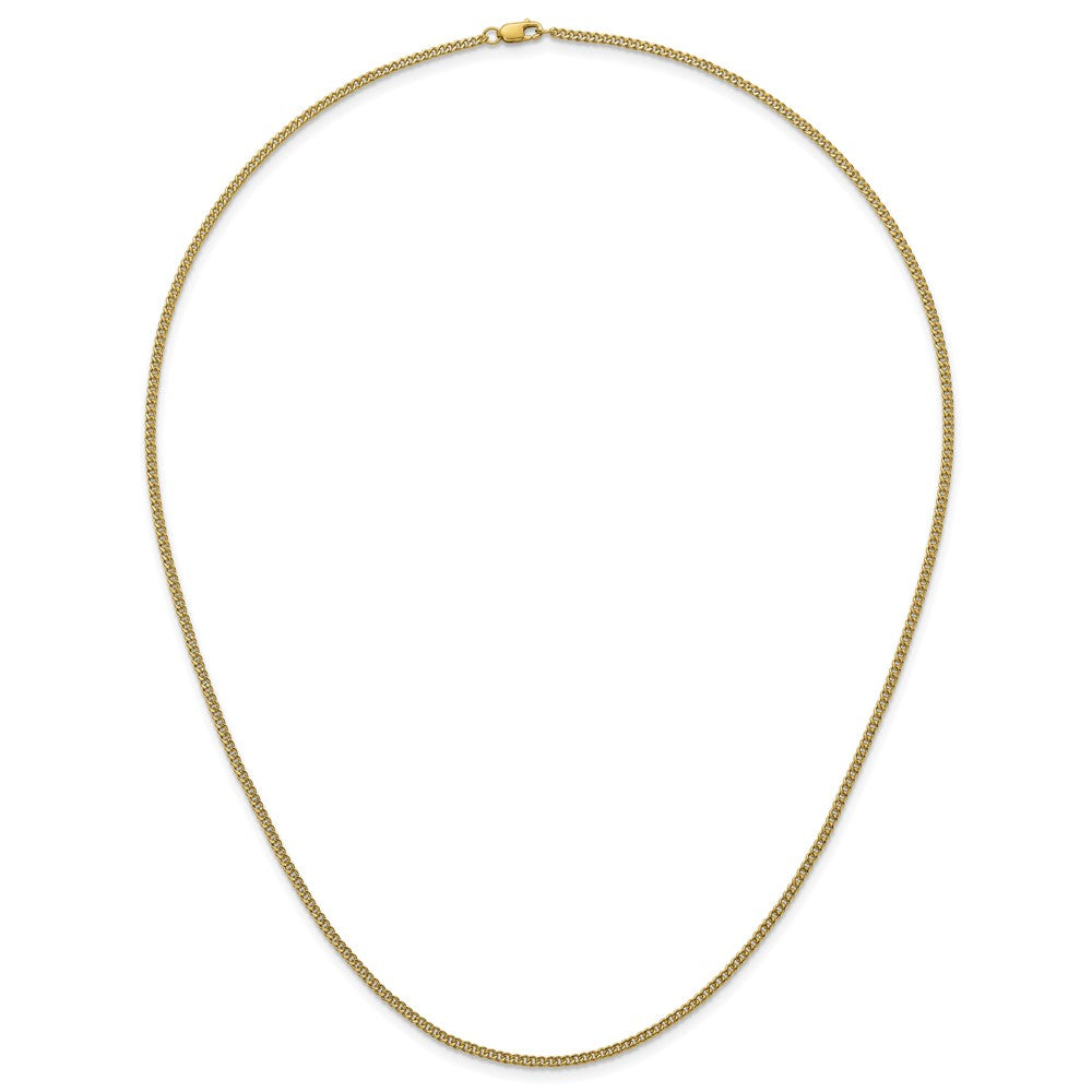 Alternate view of the 1/20 14K Gold Filled 2mm Solid Curb Chain Necklace, 20 Inch by The Black Bow Jewelry Co.