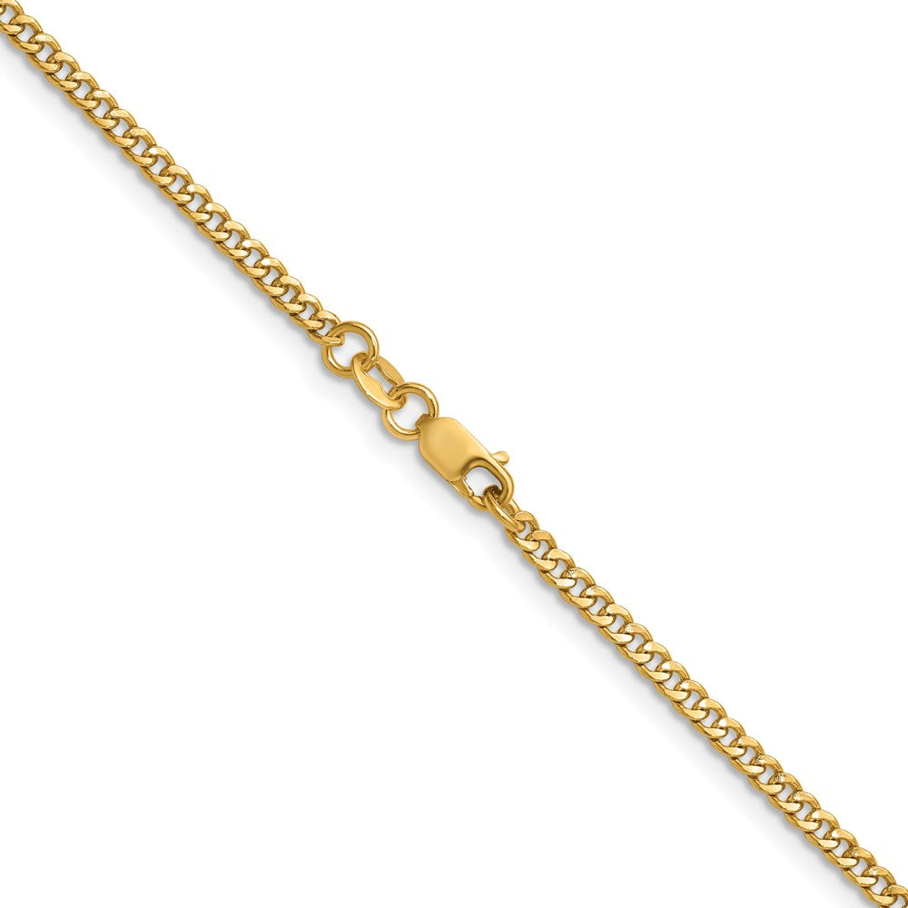 Alternate view of the 1/20 14K Gold Filled 2.3mm Solid Curb Chain Necklace by The Black Bow Jewelry Co.