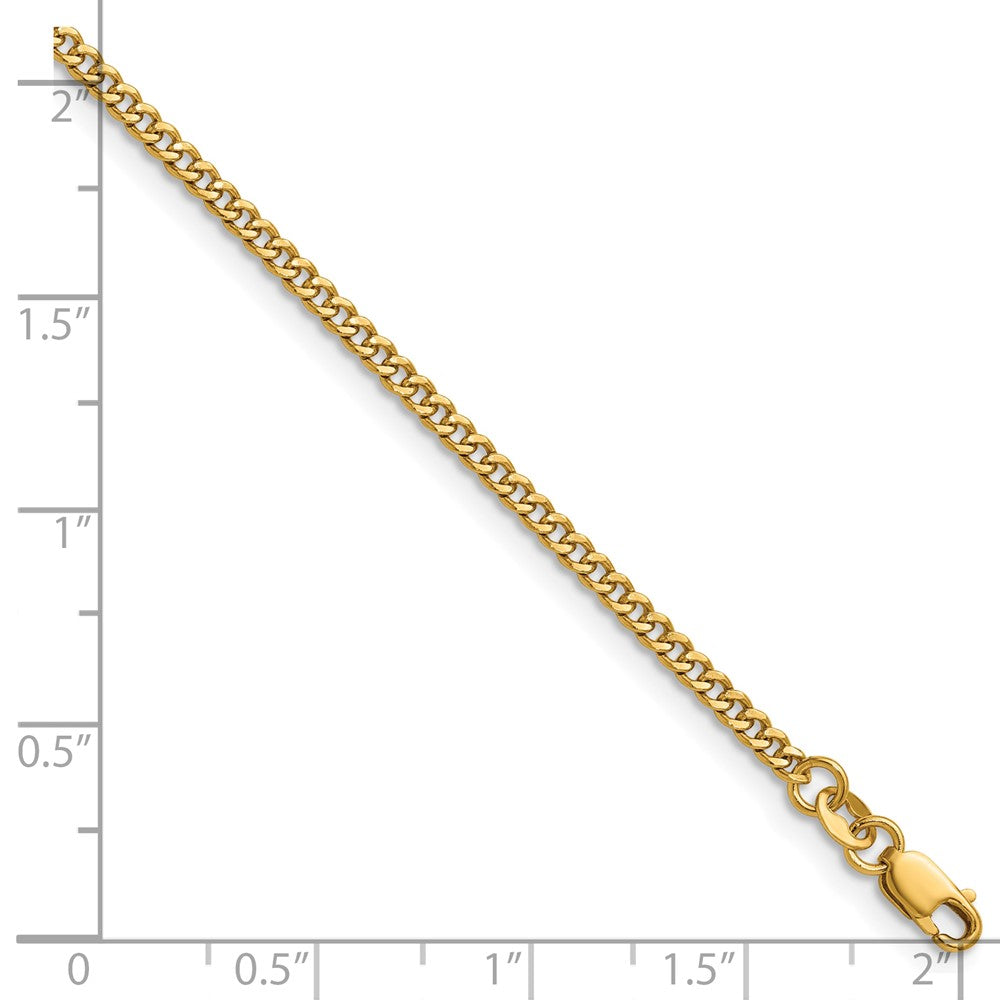 Alternate view of the 1/20 14K Gold Filled 2.3mm Solid Curb Chain Necklace by The Black Bow Jewelry Co.