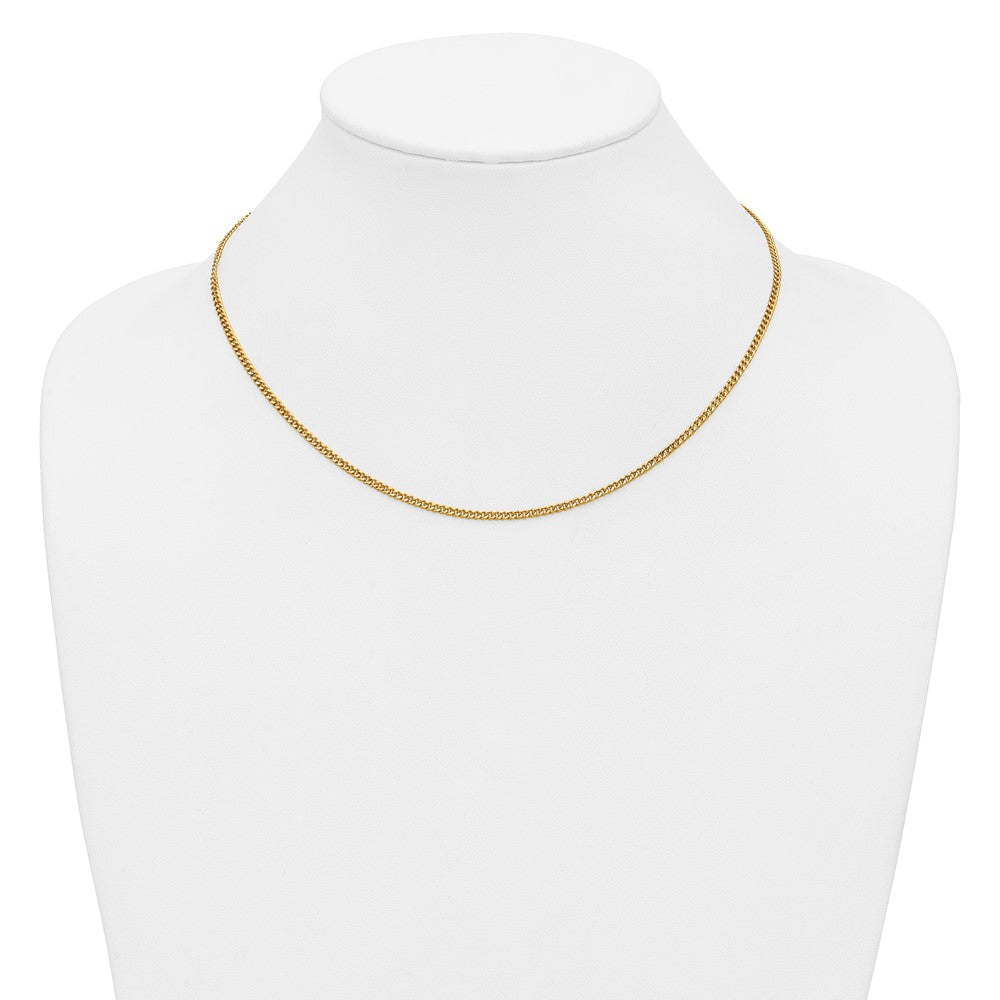 Alternate view of the 1/20 14K Gold Filled 2.3mm Solid Curb Chain Necklace, 18 Inch by The Black Bow Jewelry Co.