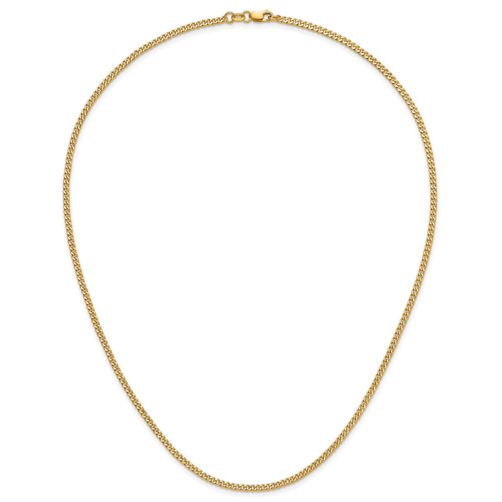 Alternate view of the 1/20 14K Gold Filled 2.3mm Solid Curb Chain Necklace, 18 Inch by The Black Bow Jewelry Co.