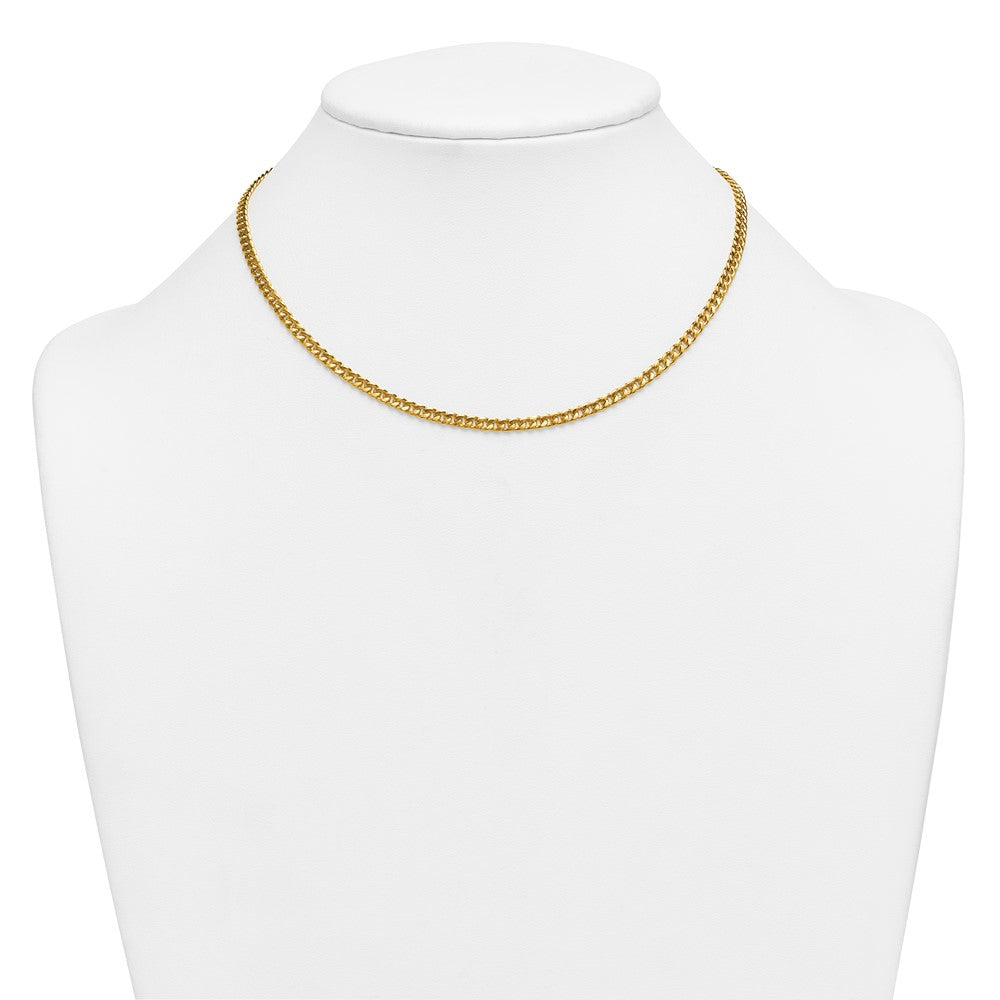 Alternate view of the 1/20 14K Gold Filled 3.5mm Solid Curb Chain Necklace, 16 Inch by The Black Bow Jewelry Co.
