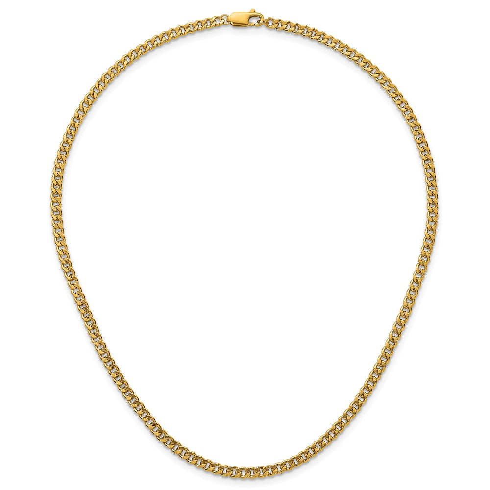 Alternate view of the 1/20 14K Gold Filled 3.5mm Solid Curb Chain Necklace by The Black Bow Jewelry Co.