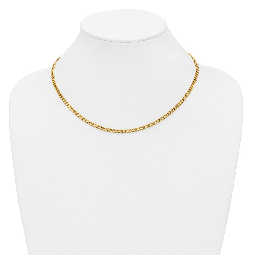 Alternate view of the 1/20 14K Gold Filled 3.5mm Solid Curb Chain Necklace, 18 Inch by The Black Bow Jewelry Co.