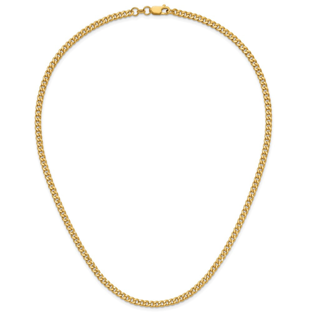 Alternate view of the 1/20 14K Gold Filled 3.5mm Solid Curb Chain Necklace, 18 Inch by The Black Bow Jewelry Co.