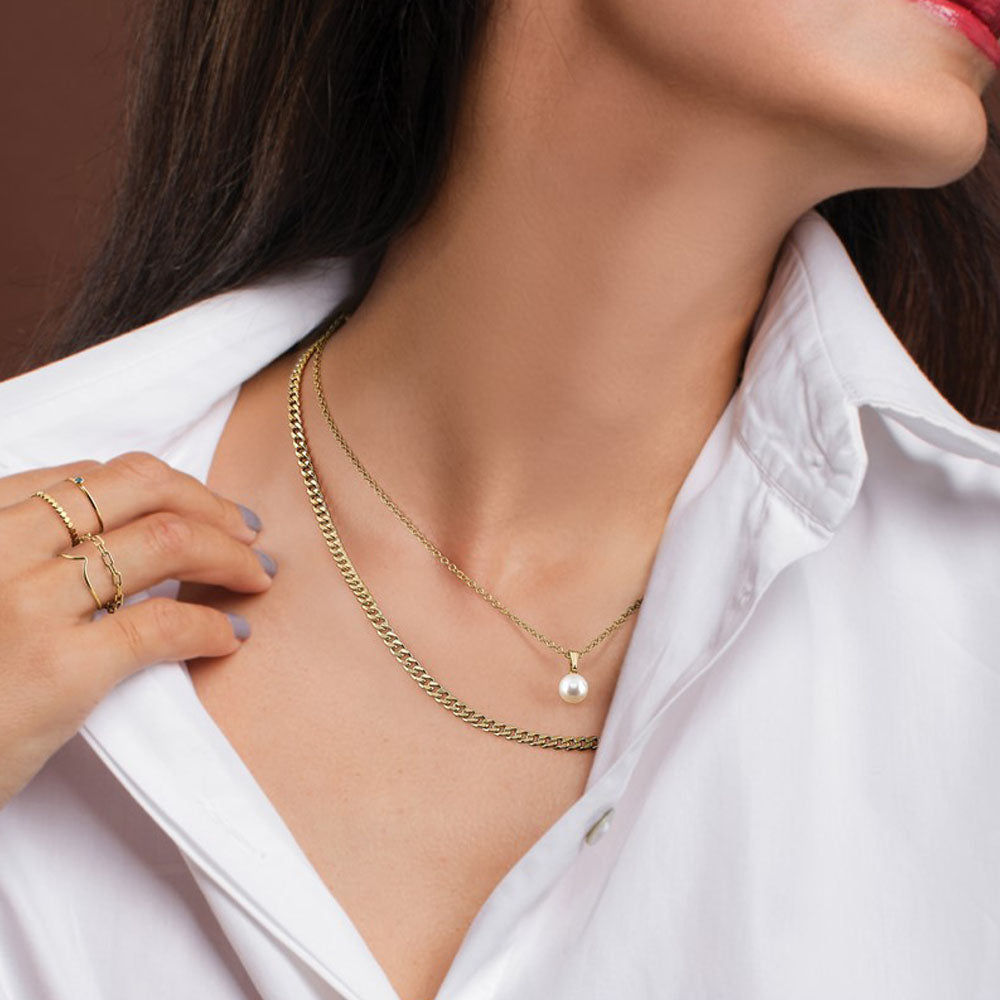 Alternate view of the 1/20 14K Gold Filled 3.5mm Solid Curb Chain Necklace, 18 Inch by The Black Bow Jewelry Co.