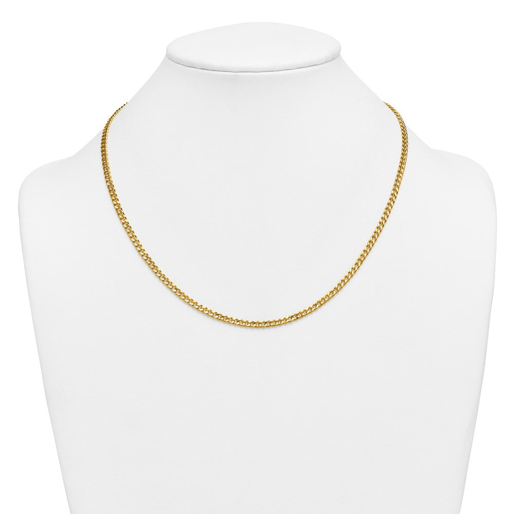 Alternate view of the 1/20 14K Gold Filled 3.5mm Solid Curb Chain Necklace, 20 Inch by The Black Bow Jewelry Co.