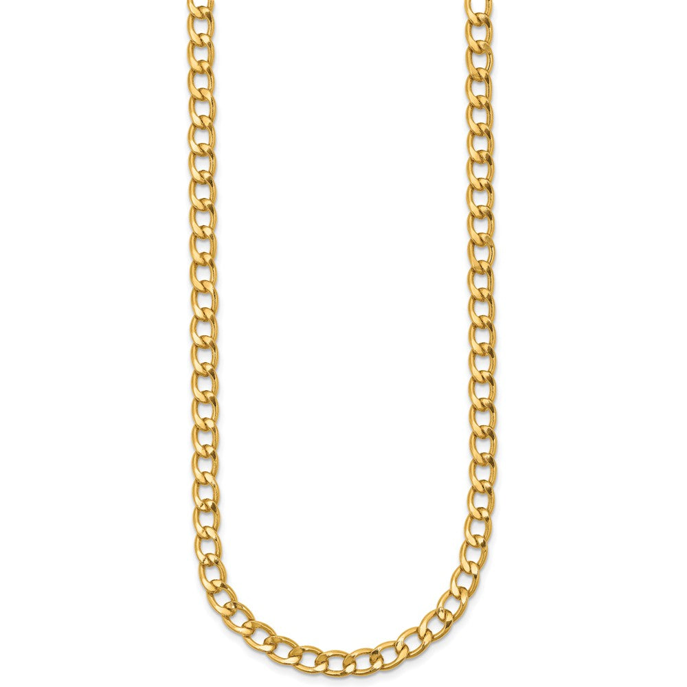 Alternate view of the 1/20 14K Gold Filled 5.25mm Solid Open Curb Chain Necklace by The Black Bow Jewelry Co.