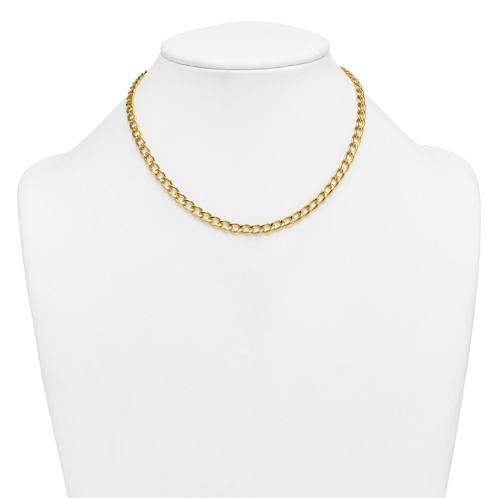 Alternate view of the 1/20 14K Gold Filled 5.25mm Solid Open Curb Chain Necklace by The Black Bow Jewelry Co.
